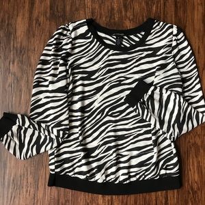 INC zebra print long sleeve top